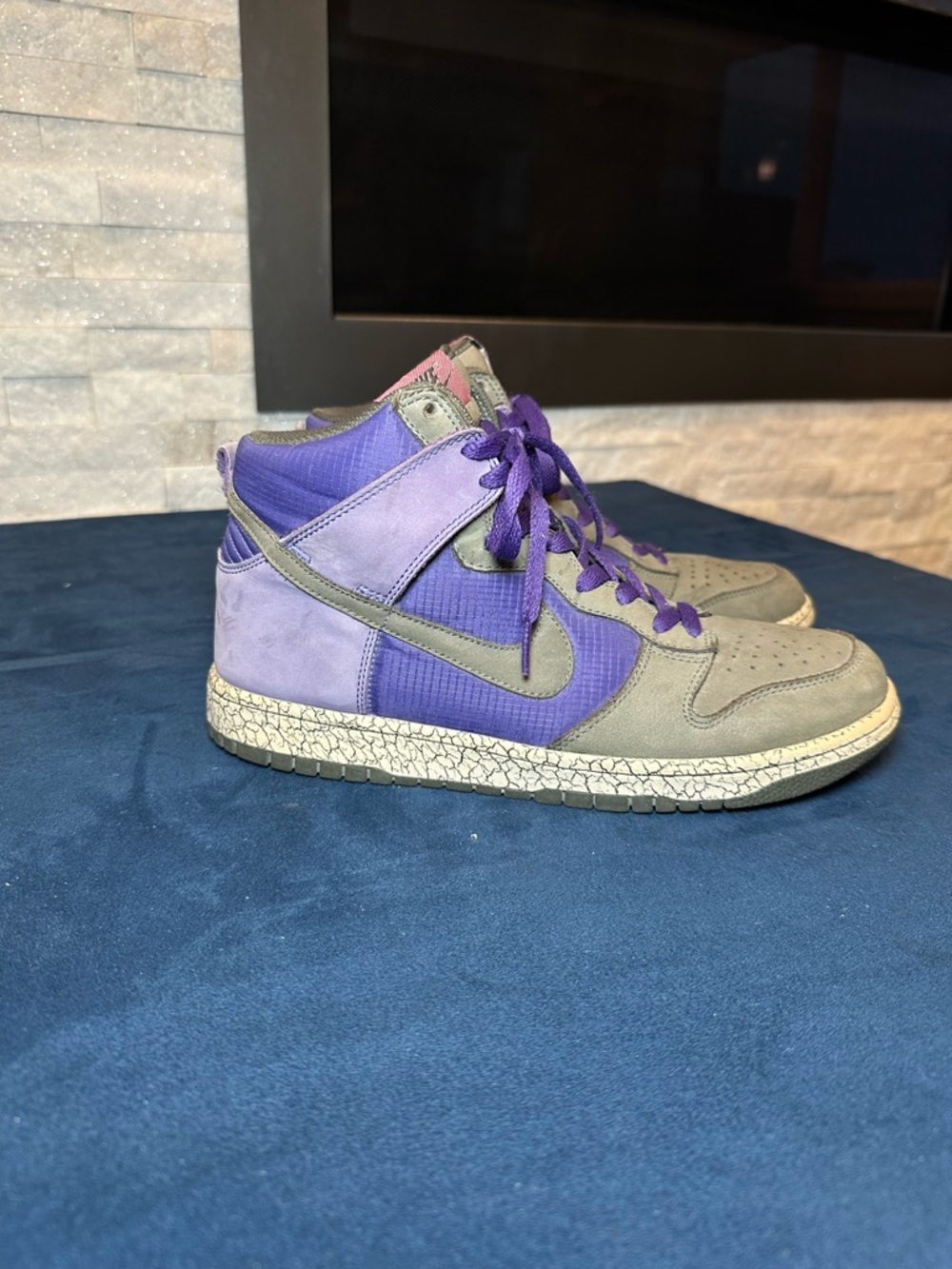 Nike Dunk High Premium 306958-501 Men’s Size 9 Purple Gray Sneakers Shoes